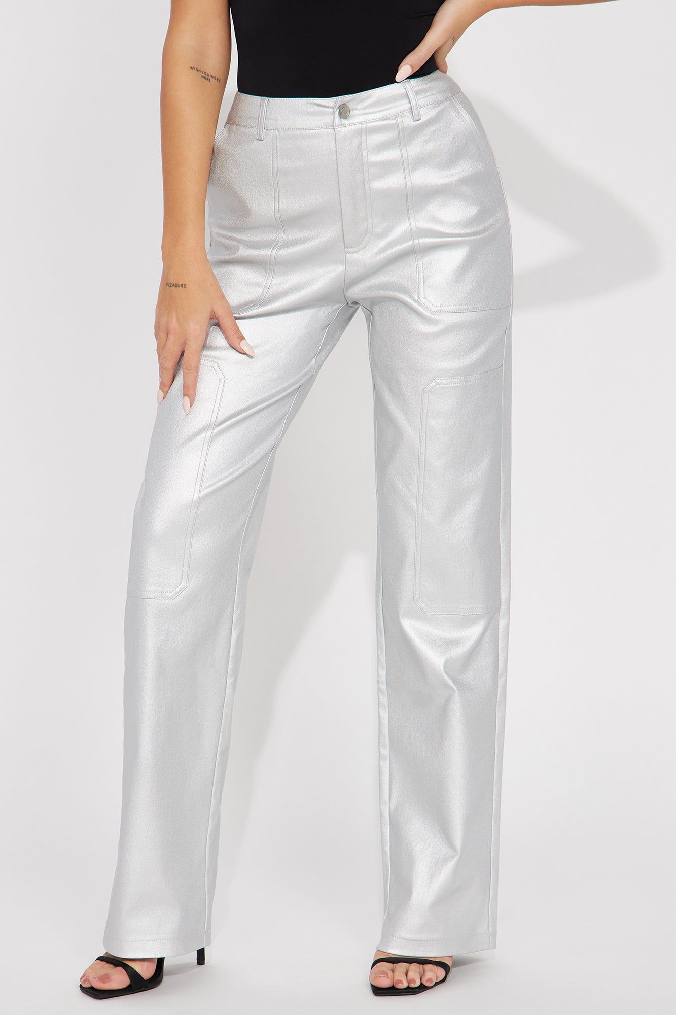 I Want More Metallic Coated Pant - Silver sold by Fashion Nova product image thumbnail 2