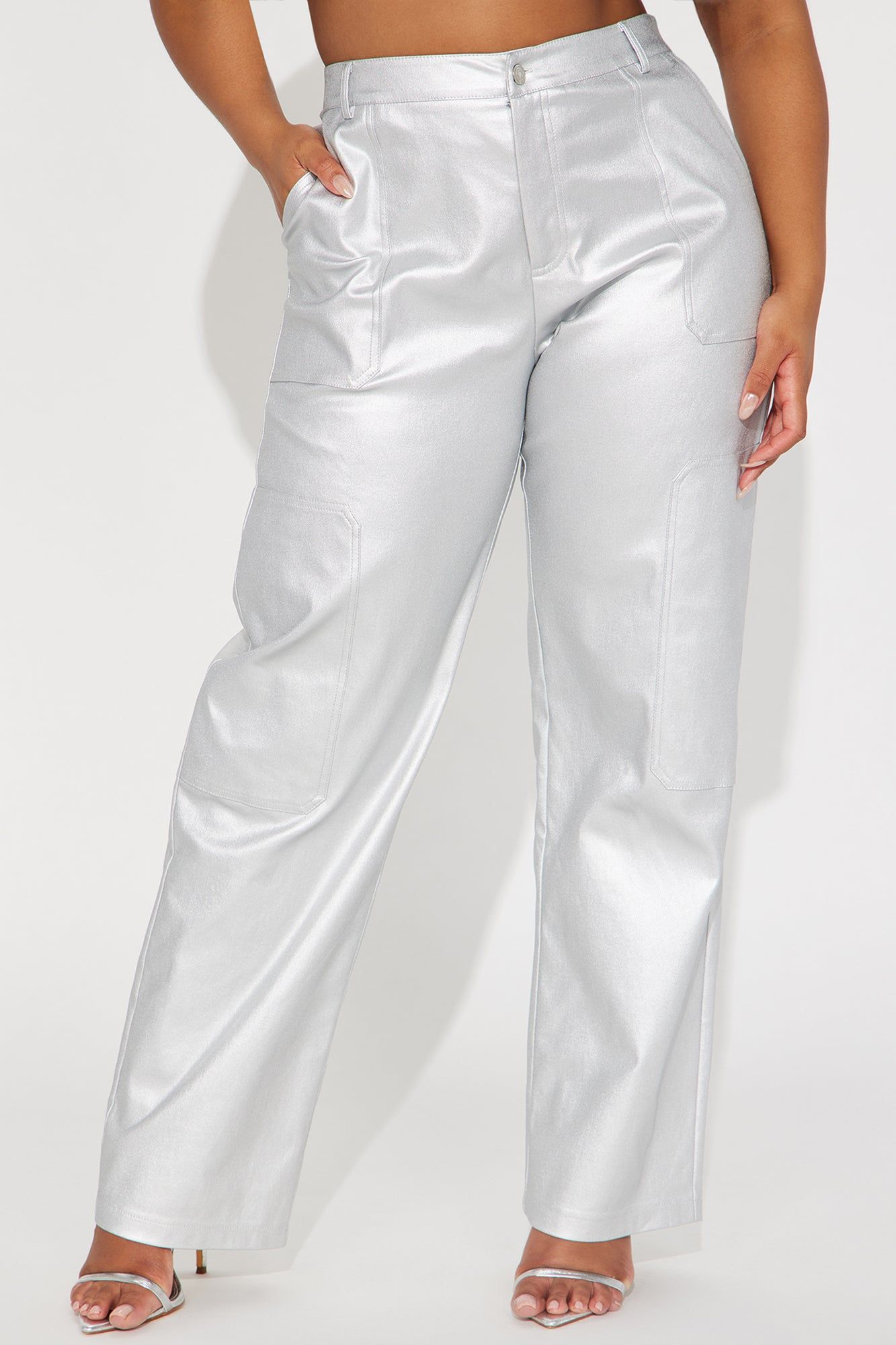 I Want More Metallic Coated Pant - Silver sold by Fashion Nova product image thumbnail 5