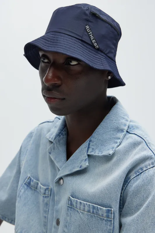 Zip It Bucket Hat - Navy sold by Fashion Nova