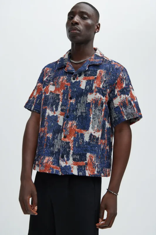 Hayward Tapestry Shirt - Blue/combo sold by Fashion Nova