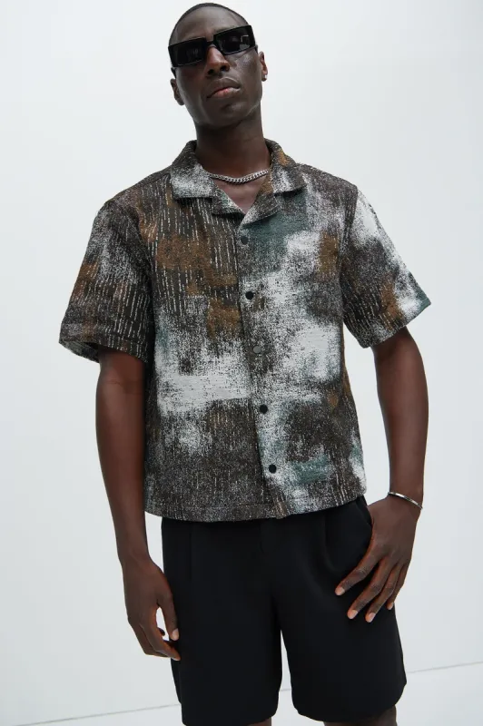Galaxy Tapestry Shirt - Brown/combo sold by Fashion Nova
