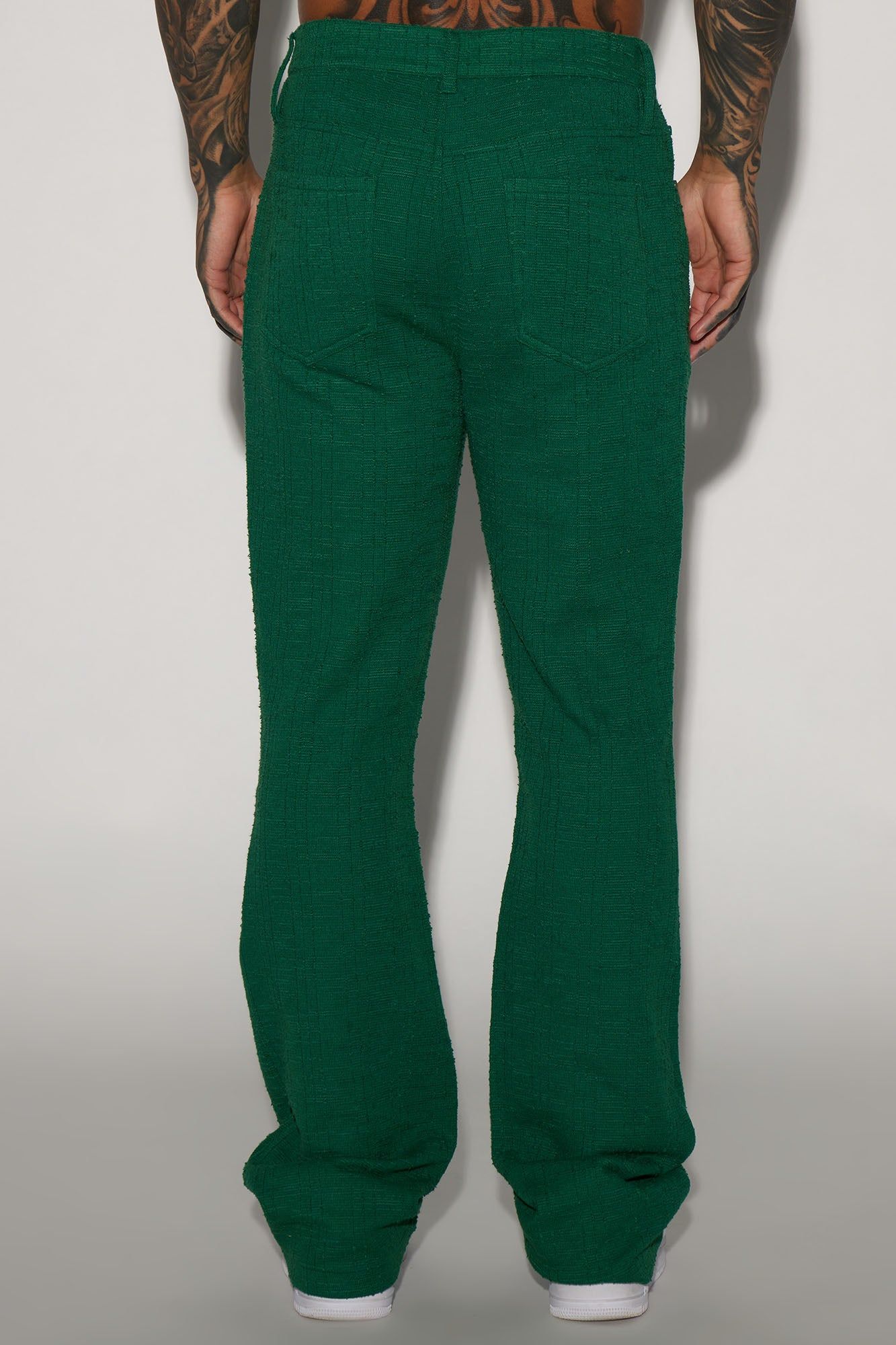 Jordan Textured Stacked Slim Flare Pants - Green sold by Fashion Nova product image thumbnail 4