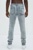 Moto Racing Stacked Skinny Jeans - Light Blue Wash sold by Fashion Nova