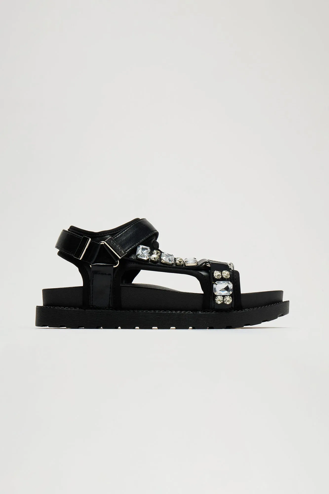 Camella Embellished Flat Sandals - Black sold by Fashion Nova product image thumbnail 5