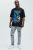 Moto Racing Stacked Skinny Jeans - Light Blue Wash sold by Fashion Nova