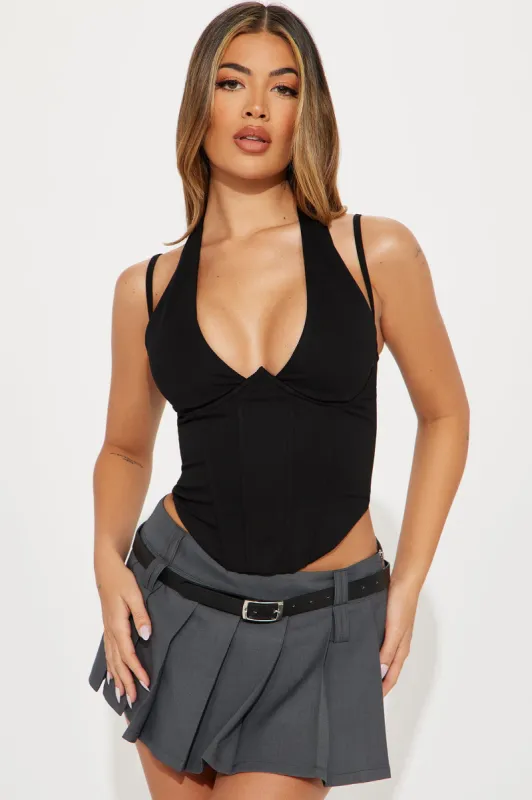 No Rival Halter Top - Black sold by Fashion Nova