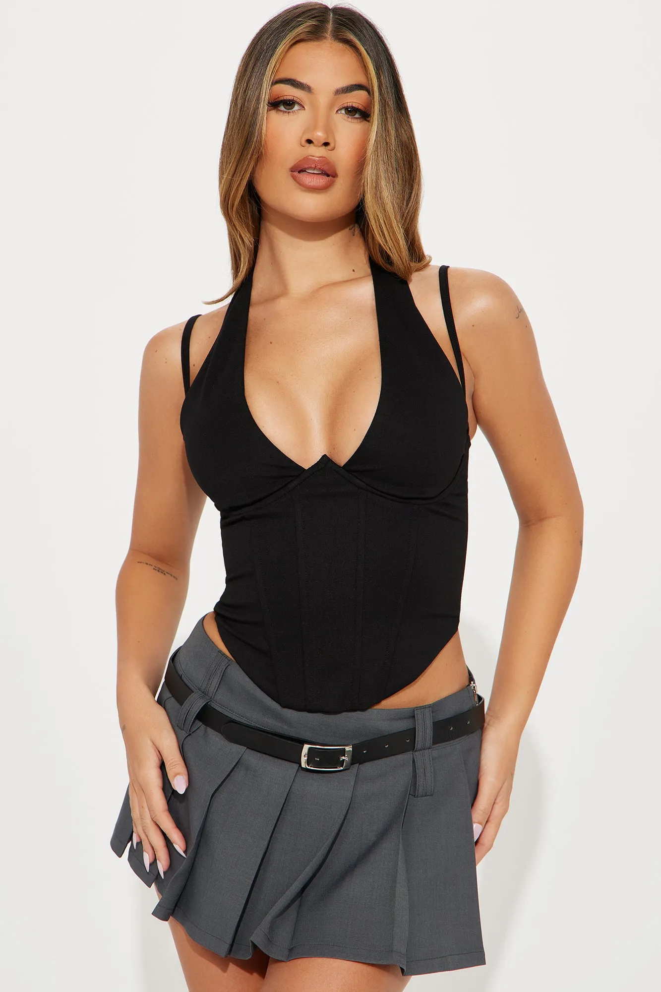 No Rival Halter Top - Black sold by Fashion Nova