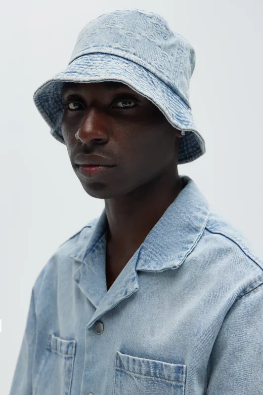 Do Lab Denim Bucket Hat - Light Blue sold by Fashion Nova