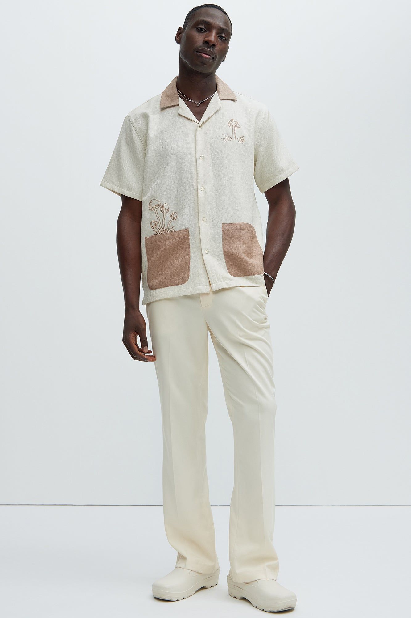 Mushroom Embroidered Shirt - Off White/combo sold by Fashion Nova product image thumbnail 2