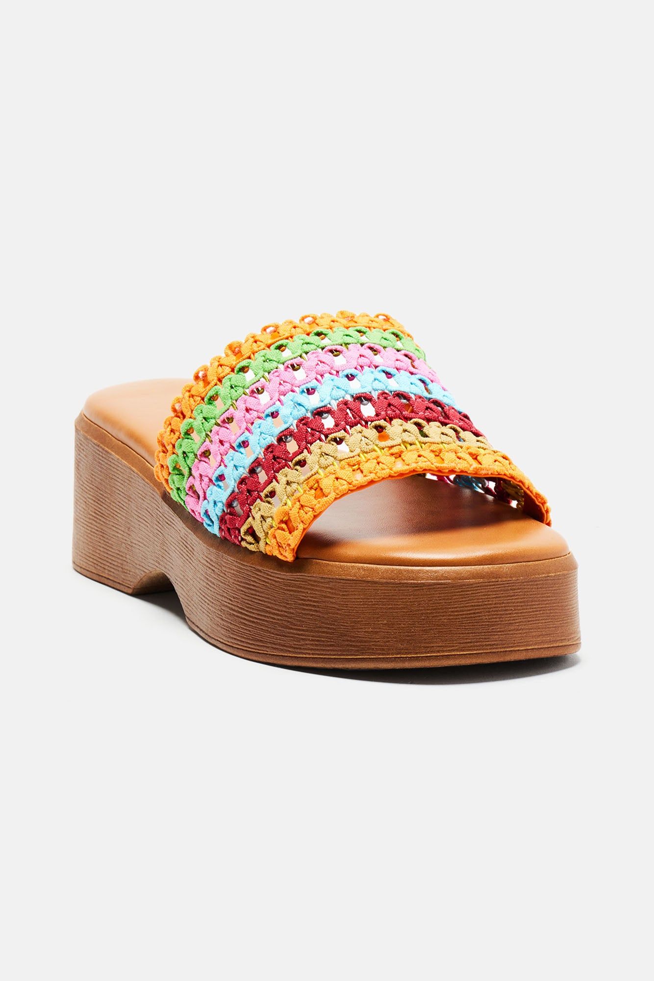 Elaina Wedges - Orange/combo sold by Fashion Nova