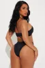 Dayclub Dreaming Lace Up 3 Piece Bikini Set - Black sold by Fashion Nova