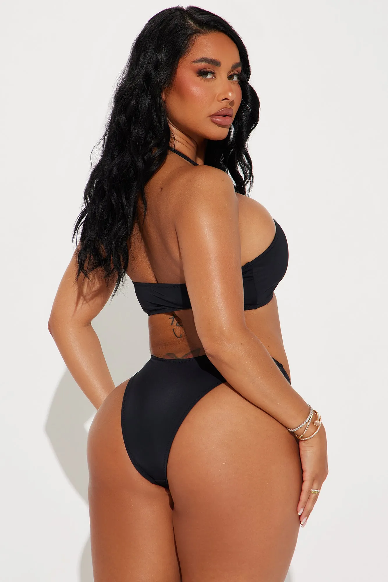 Dayclub Dreaming Lace Up 3 Piece Bikini Set - Black sold by Fashion Nova product image thumbnail 4