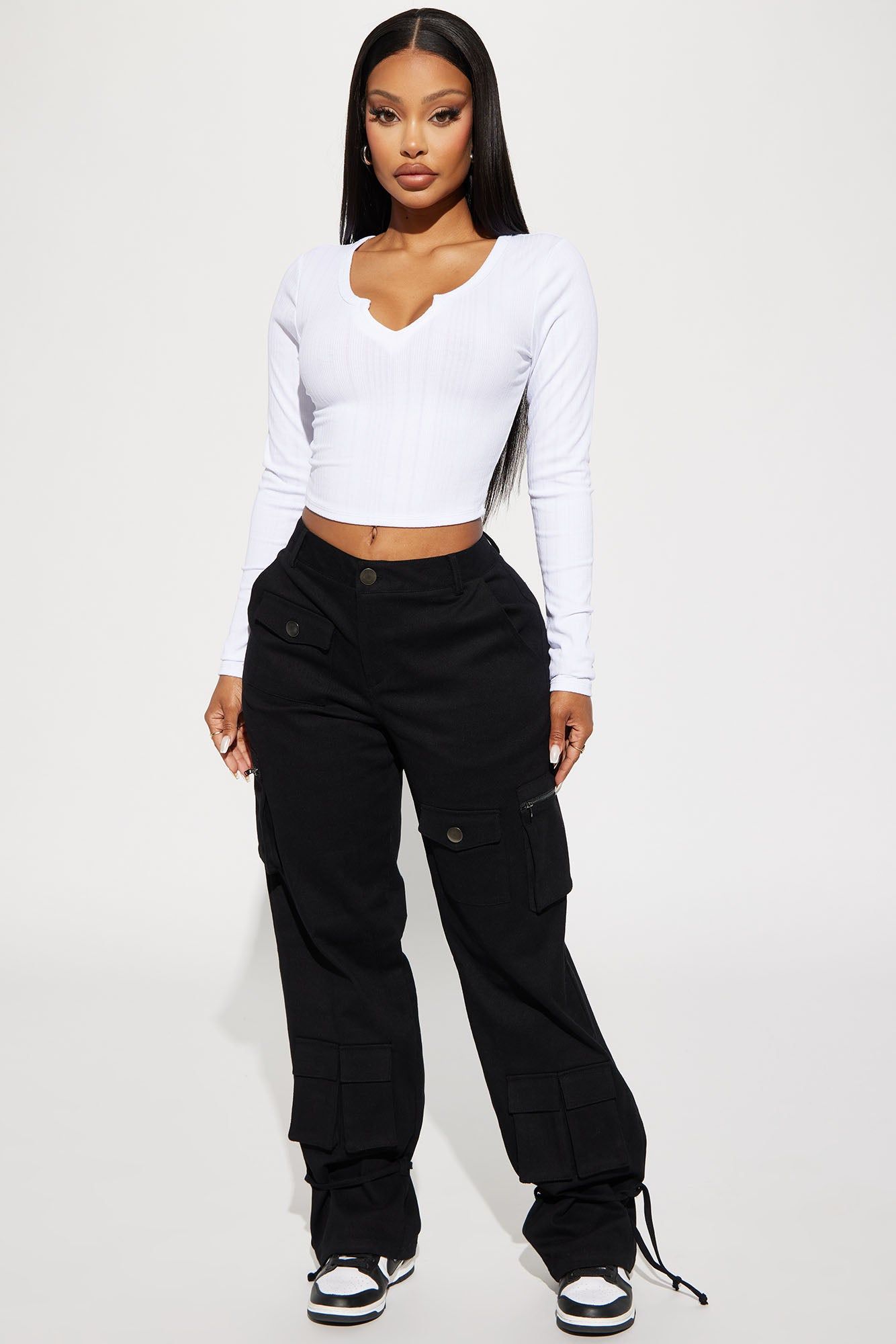 Out For The Night Cargo Pant - Black sold by Fashion Nova