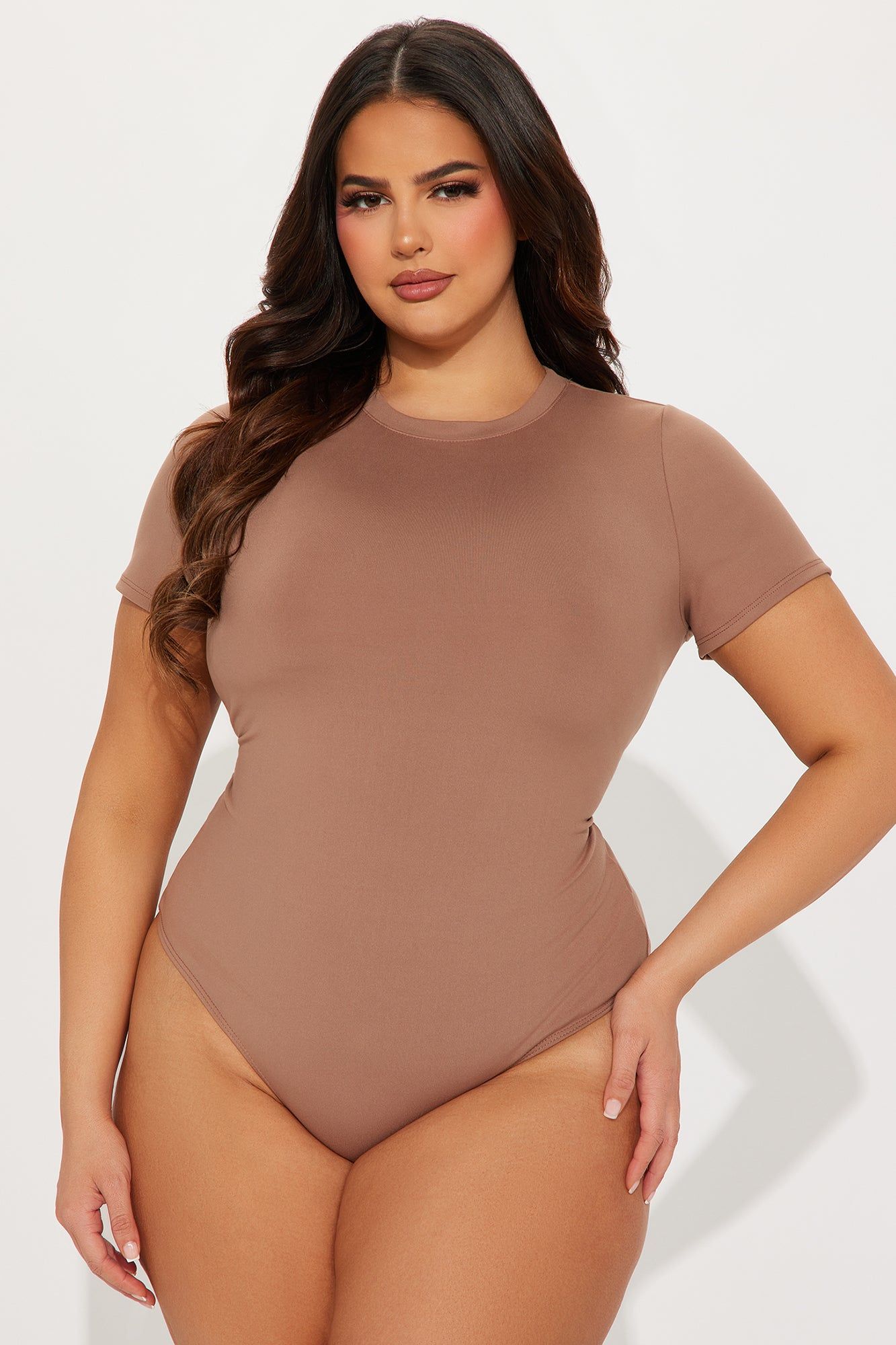 Clean Lines Fitted Bodysuit - Mocha sold by Fashion Nova product image thumbnail 5