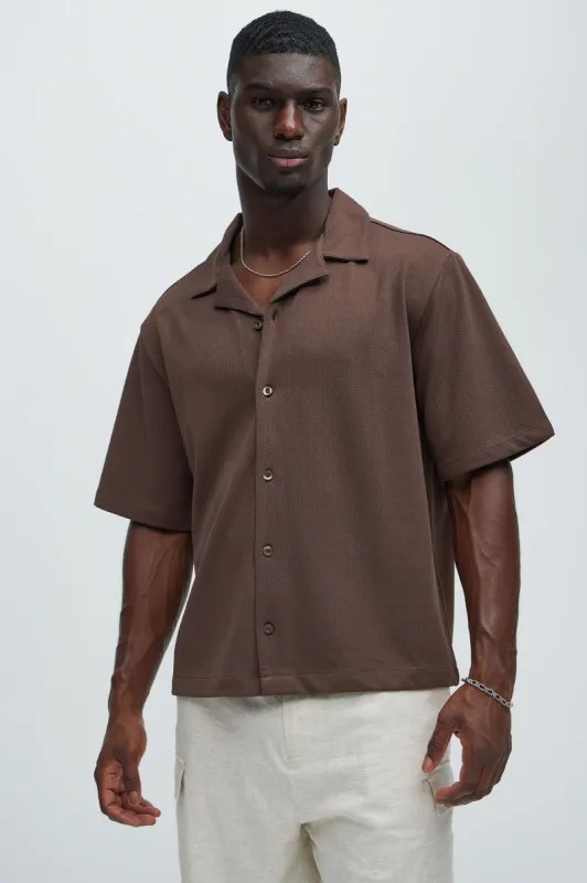 Koa Textured Shirt - Brown sold by Fashion Nova
