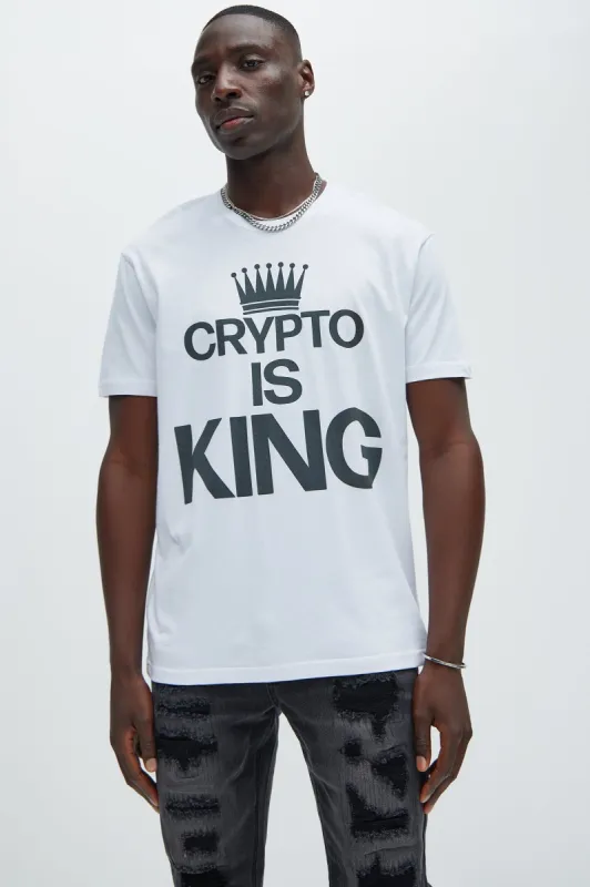 Crypto Is King Short Sleeve Tee - White sold by Fashion Nova