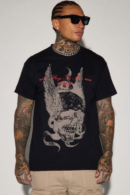 Heaven Bound Short Sleeve Tee - Black sold by Fashion Nova
