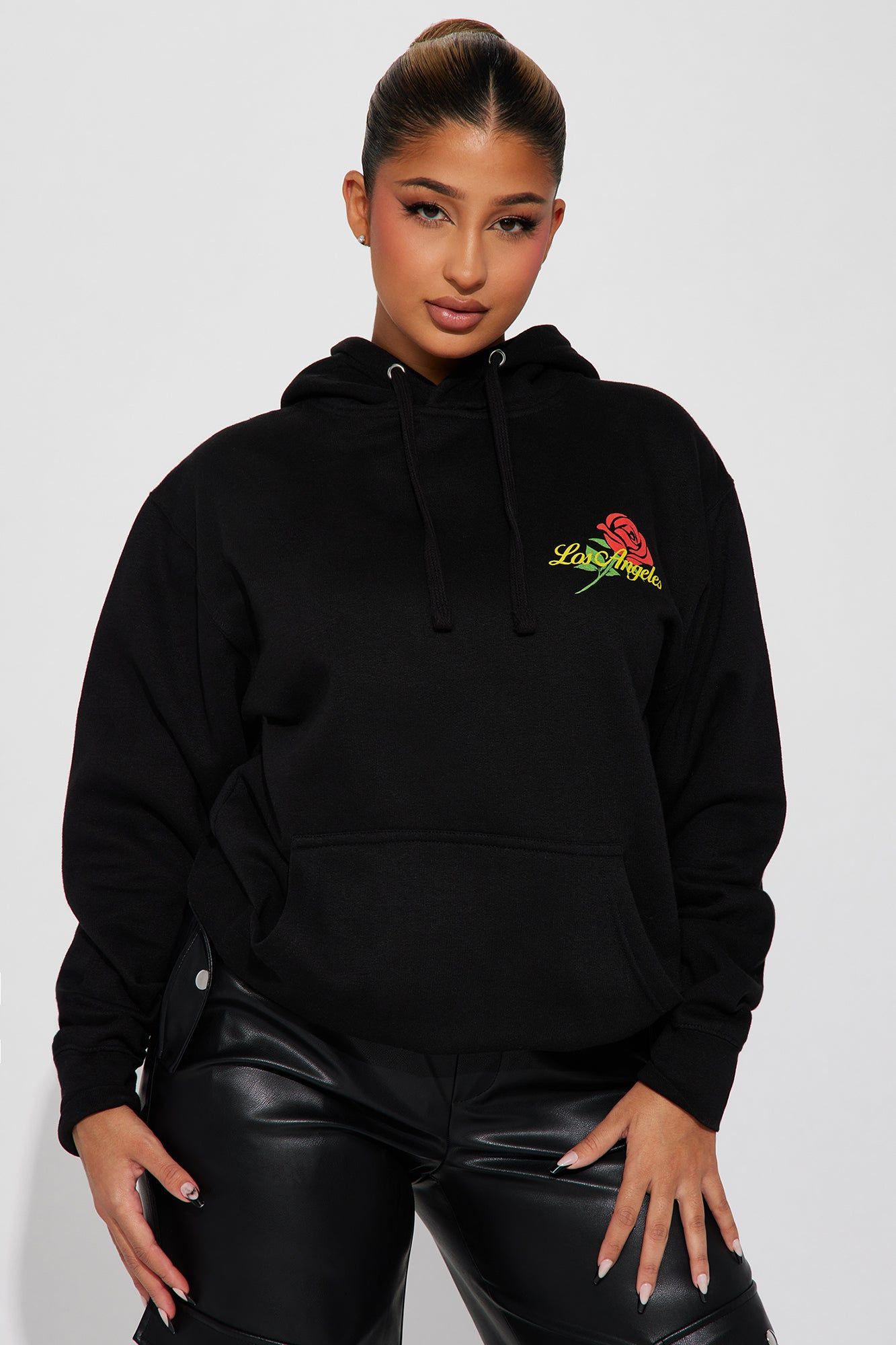 Los Angeles Rose Hoodie - Black sold by Fashion Nova