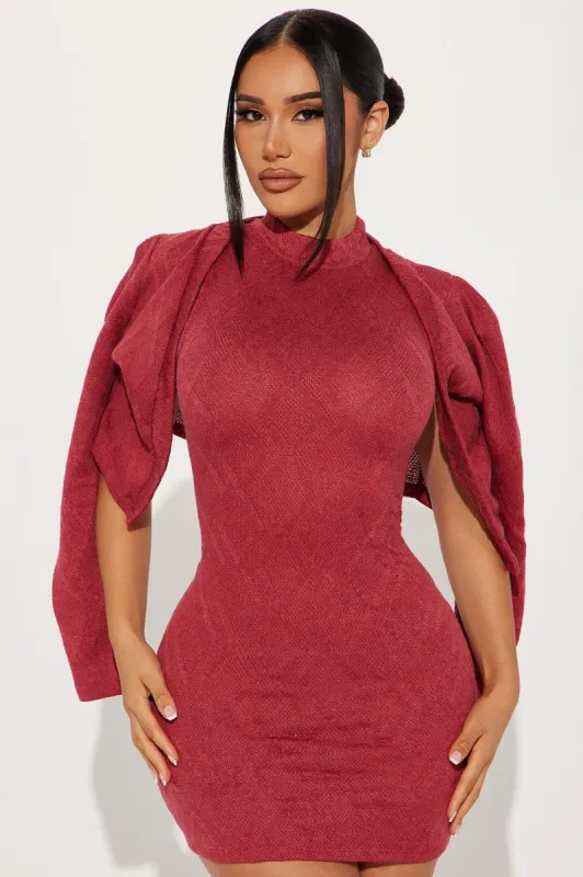 Lillian Sweater Dress Set - Marsala sold by Fashion Nova
