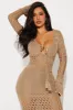 Fiji Sands Crochet Maxi Dress - Mocha sold by Fashion Nova