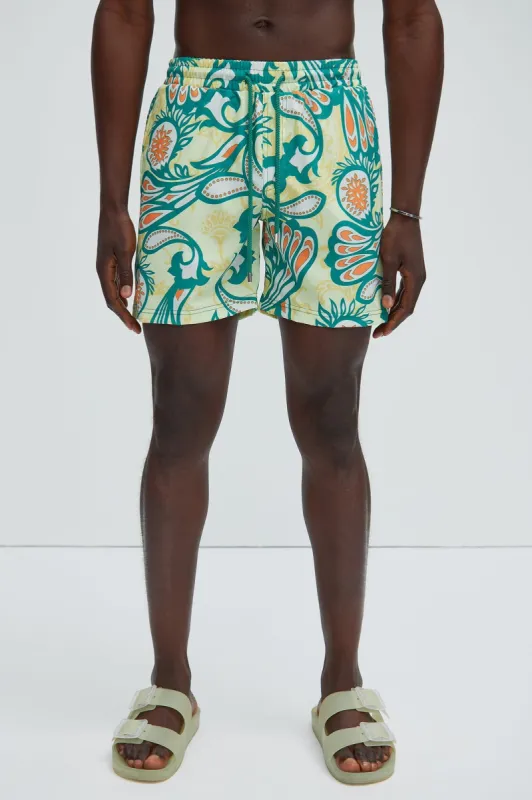 Mission Swim Trunks - Green/combo sold by Fashion Nova