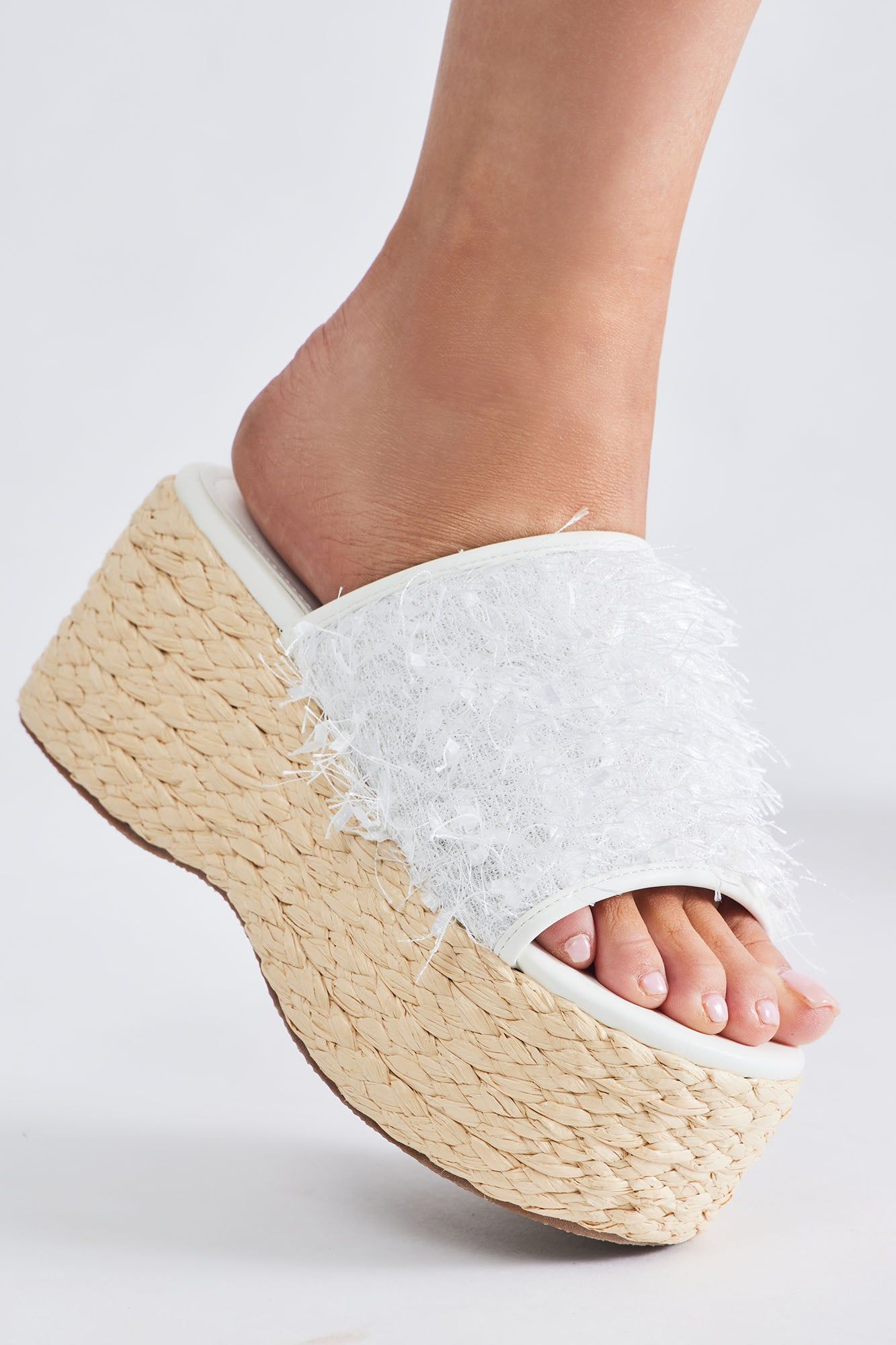 Sunny Days Ahead Wedges - White sold by Fashion Nova