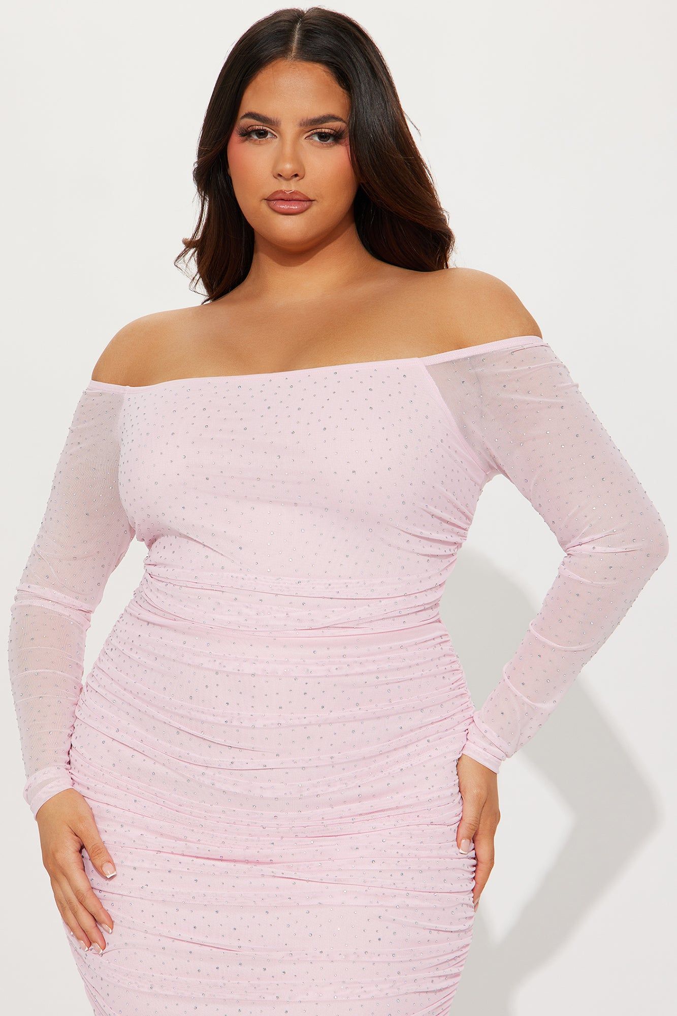 Amber Off Shoulder Midi Dress - Pink sold by Fashion Nova product image thumbnail 5