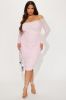 Amber Off Shoulder Midi Dress - Pink sold by Fashion Nova