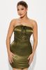 Katie Satin Micro Mini Dress - Olive sold by Fashion Nova