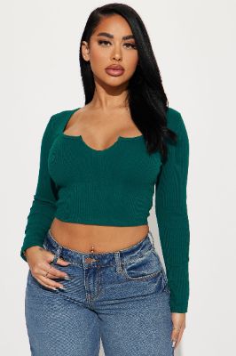 Takin It Up A Notch Top - Green sold by Fashion Nova