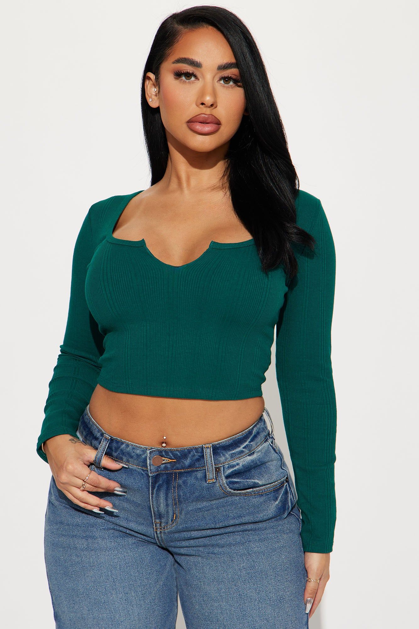 Takin It Up A Notch Top - Green sold by Fashion Nova