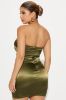 Katie Satin Micro Mini Dress - Olive sold by Fashion Nova