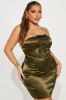 Katie Satin Micro Mini Dress - Olive sold by Fashion Nova