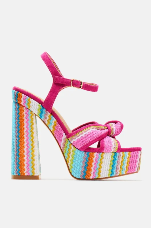Smooth Talkin' Heeled Sandals - Multi Color sold by Fashion Nova