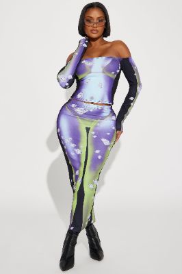 Seeing Diamonds Body Heat Skirt Set - Purple sold by Fashion Nova