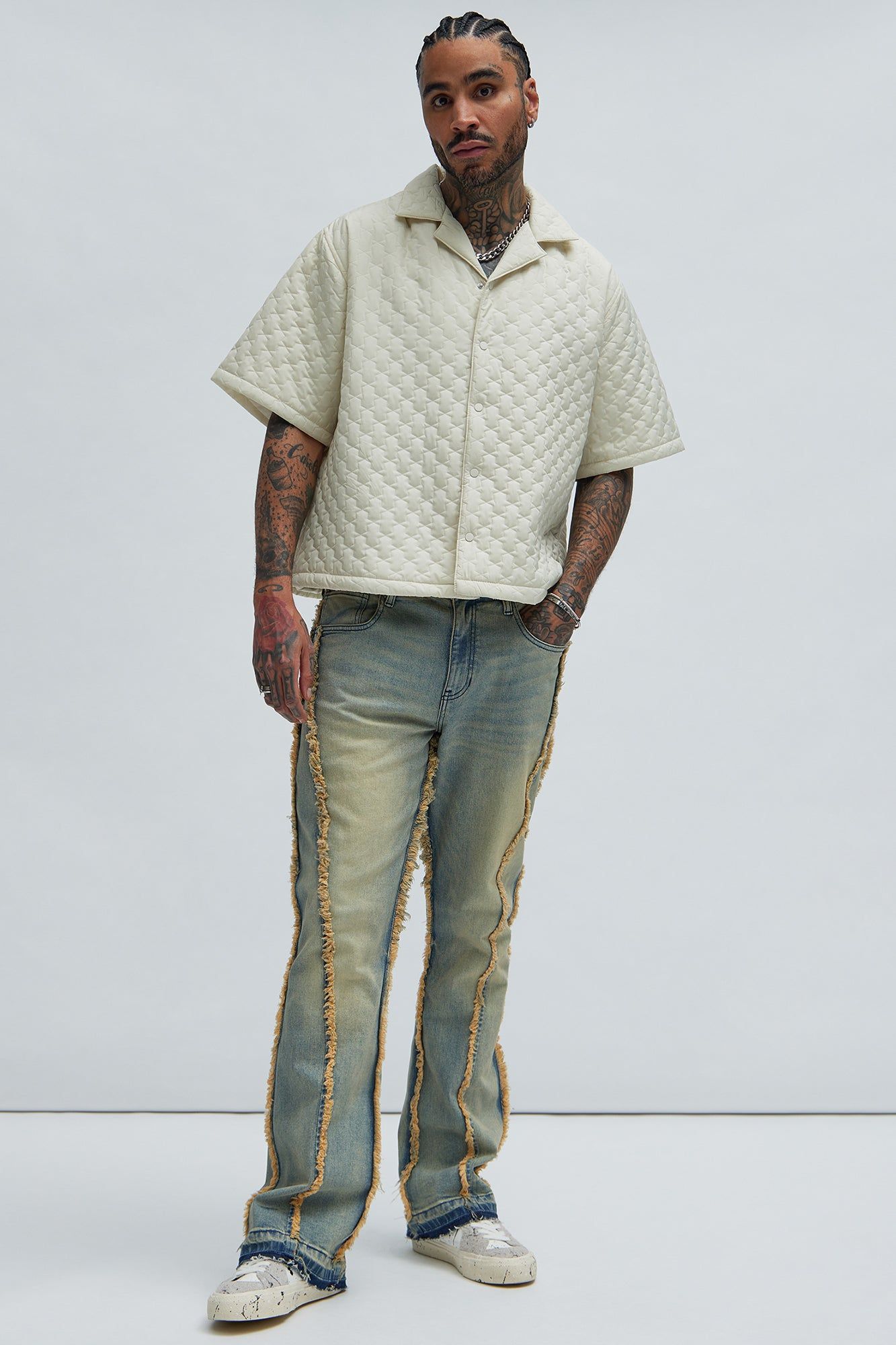 Hudson Quilted Nylon Shirt - Off White sold by Fashion Nova product image thumbnail 2