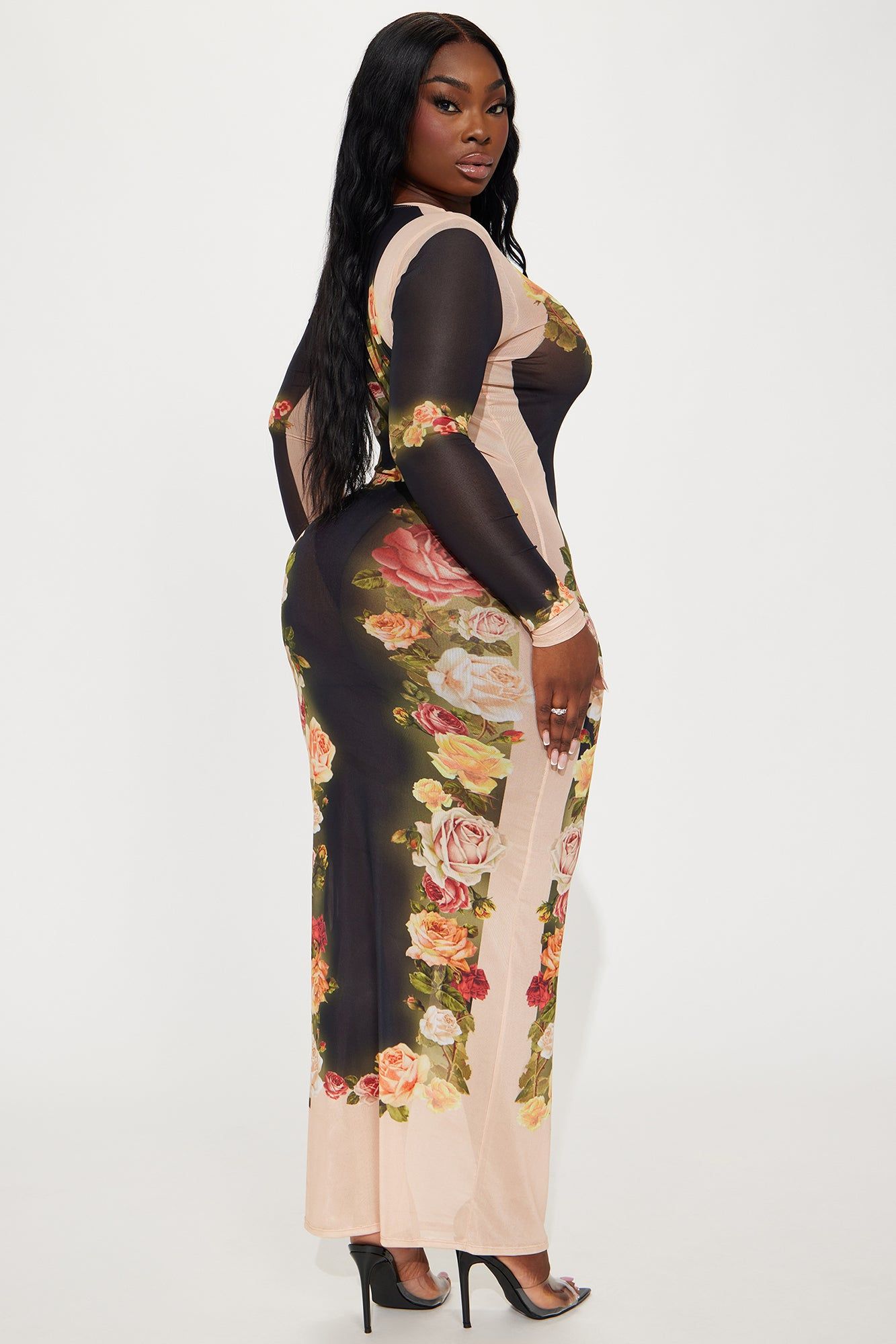 Venus Mesh Maxi Dress - Tan/Multi sold by Fashion Nova product image thumbnail 6