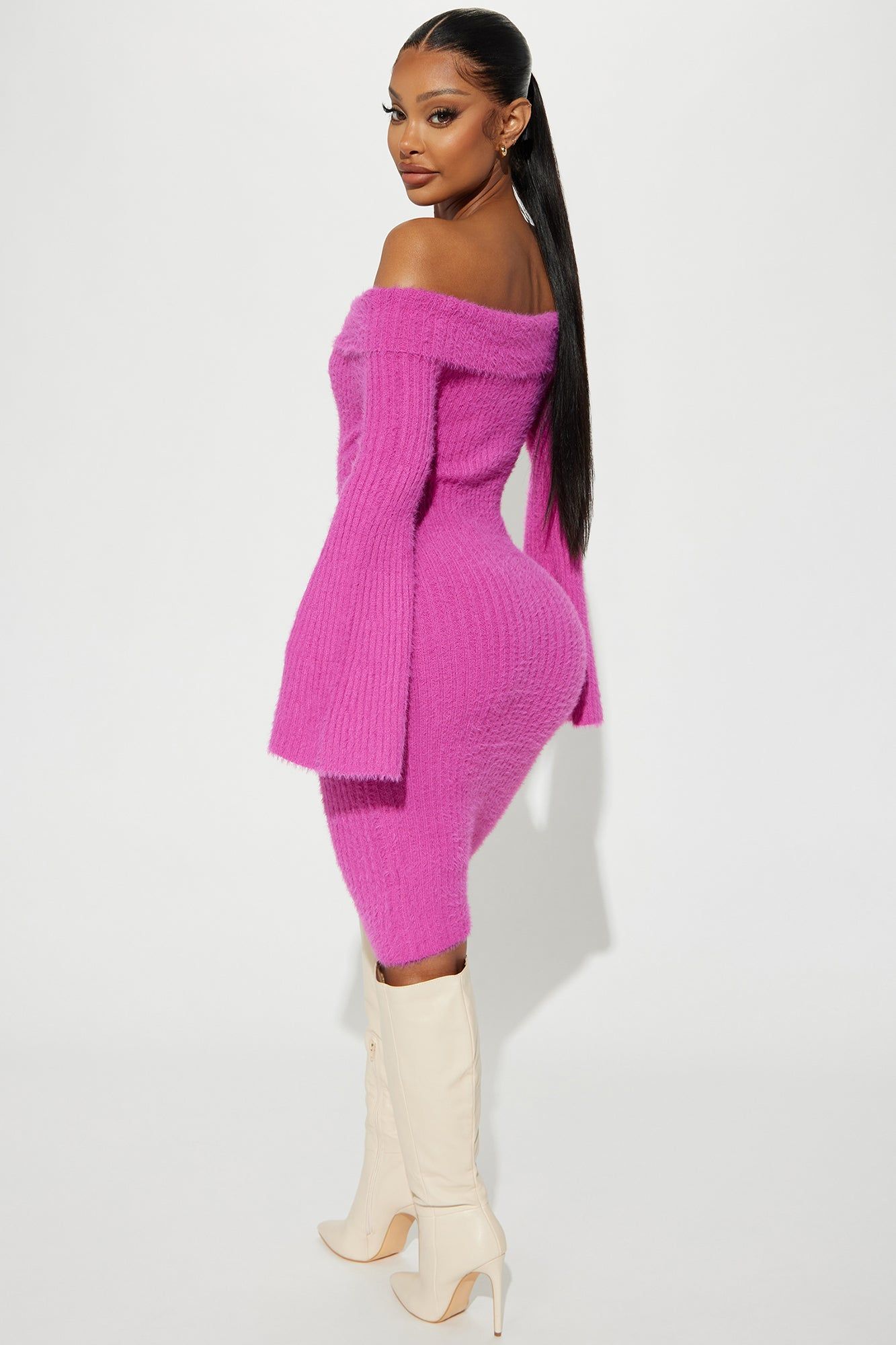 Diana Fuzzy Sweater Midi Dress - Pink sold by Fashion Nova product image thumbnail 3