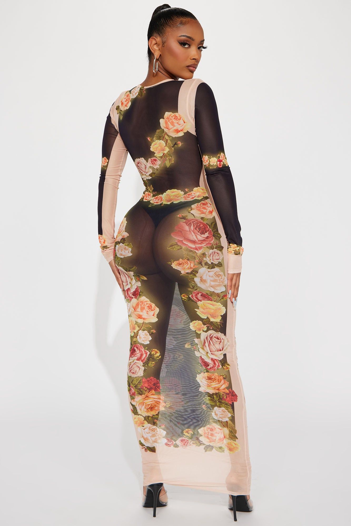 Venus Mesh Maxi Dress - Tan/Multi sold by Fashion Nova product image thumbnail 3