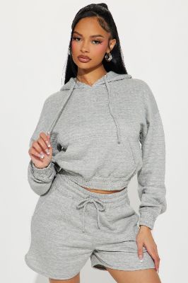 Daily Errands Lounge Hoodie - Heather Grey sold by Fashion Nova