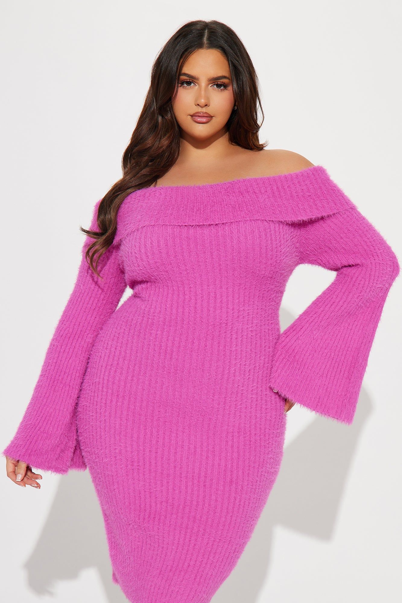 Diana Fuzzy Sweater Midi Dress - Pink sold by Fashion Nova product image thumbnail 5