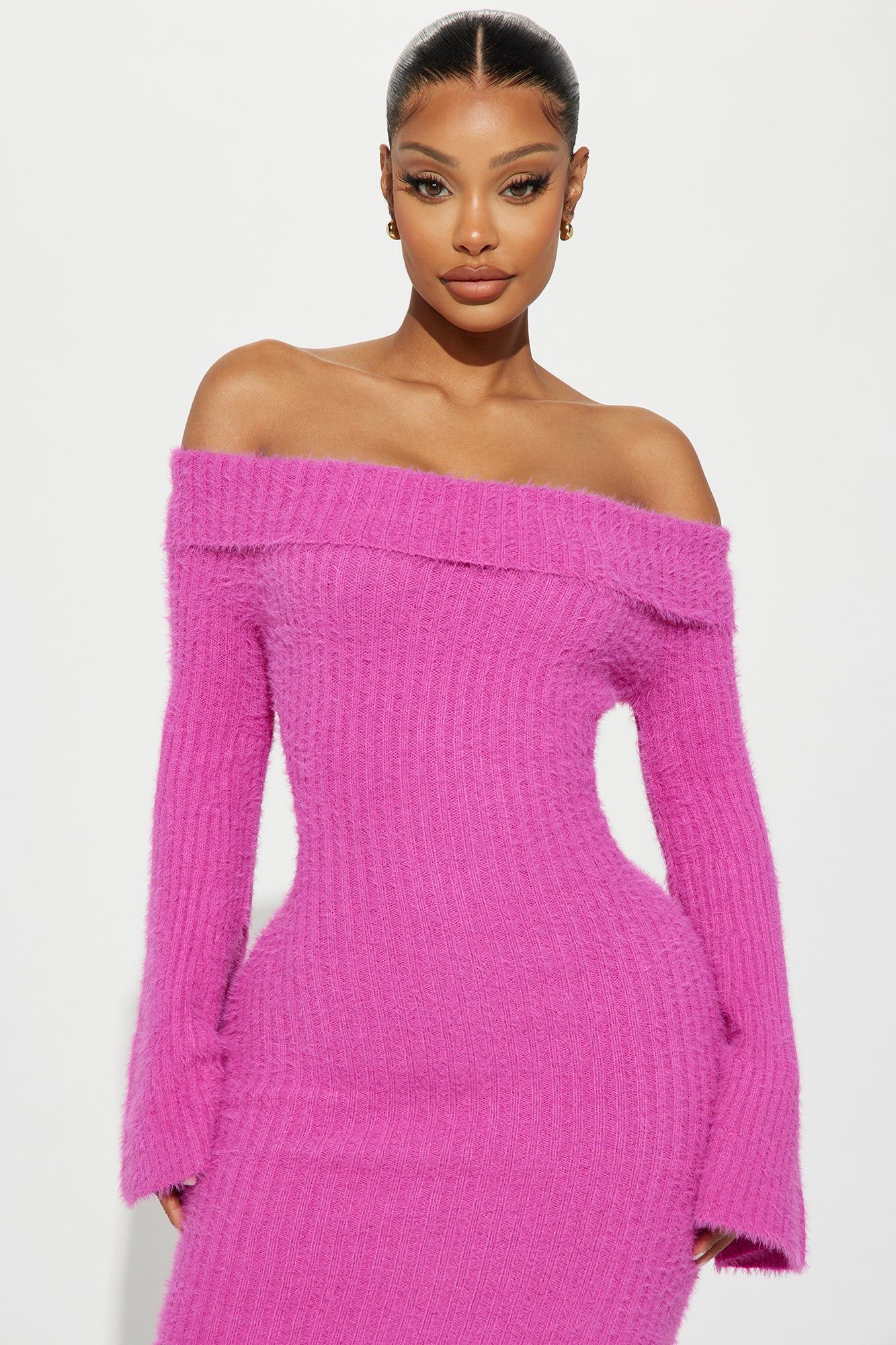 Diana Fuzzy Sweater Midi Dress - Pink sold by Fashion Nova product image thumbnail 2