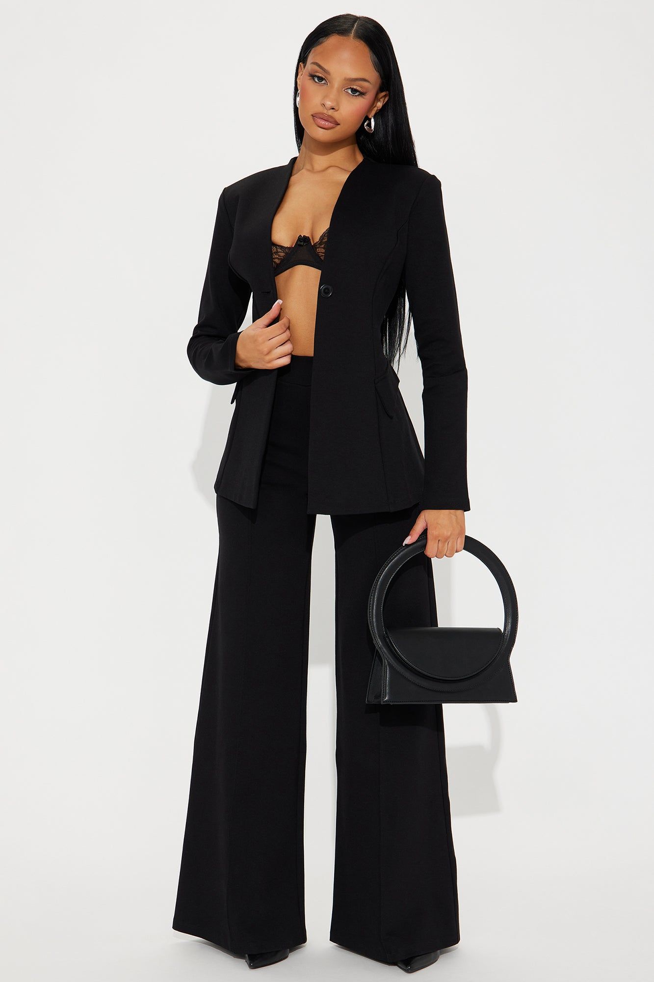 Believe It Blazer Pant Set - Black sold by Fashion Nova