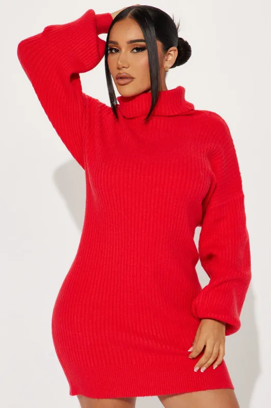 Karina Sweater Mini Dress - Tomato Red sold by Fashion Nova