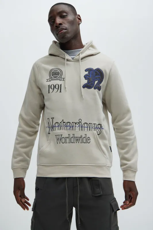 Notorious Worldwide 1991 Hoodie - Grey sold by Fashion Nova