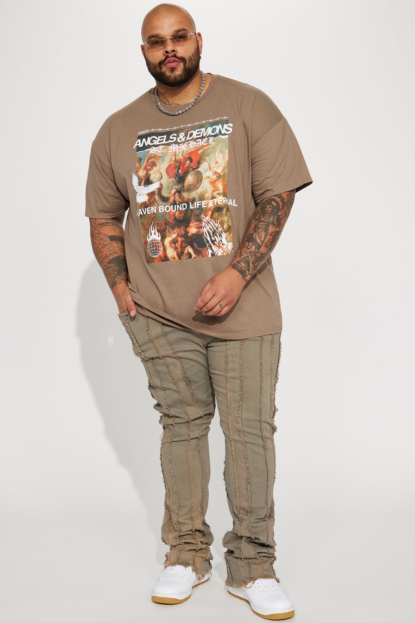 Fray Down Stacked Skinny Flare Jeans - Slate Grey sold by Fashion Nova product image thumbnail 6