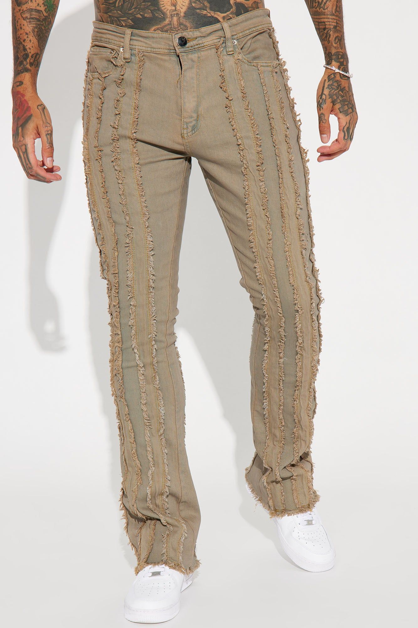 Fray Down Stacked Skinny Flare Jeans - Slate Grey sold by Fashion Nova product image thumbnail 4