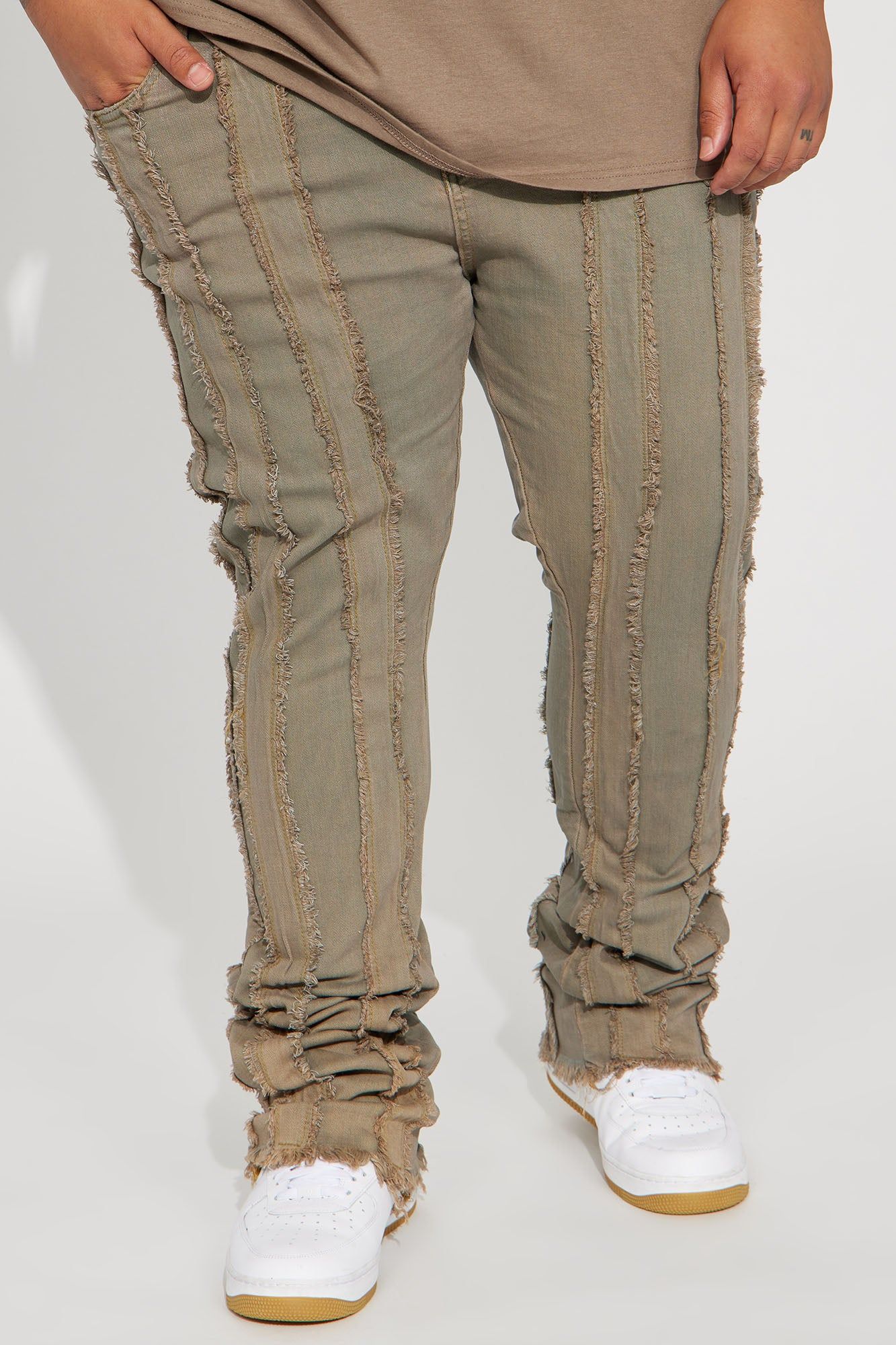 Fray Down Stacked Skinny Flare Jeans - Slate Grey sold by Fashion Nova product image thumbnail 2