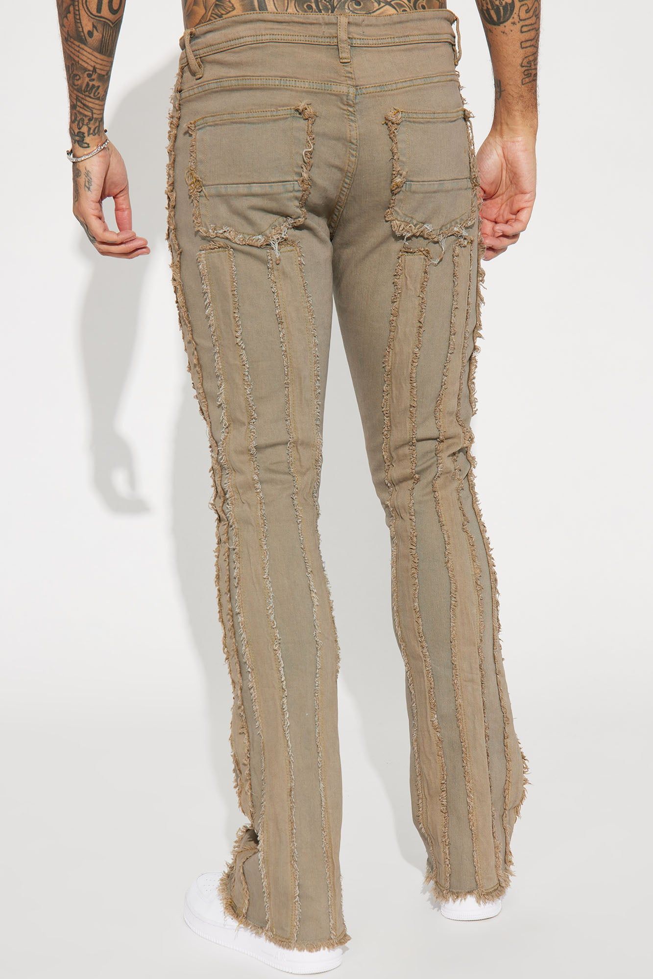 Fray Down Stacked Skinny Flare Jeans - Slate Grey sold by Fashion Nova product image thumbnail 5