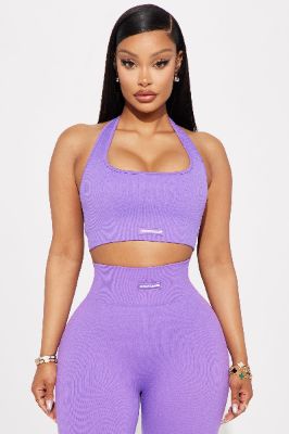 Flexibility Seamless Ribbed Sports Bra - Lavender sold by Fashion Nova
